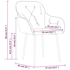 Sedie da Pranzo 2 pz Grigio Scuro in Velluto cod mxl 20714