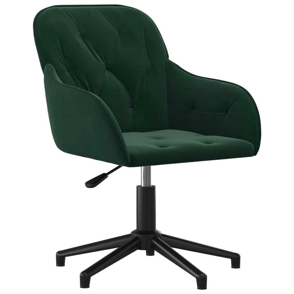 Sedia da Ufficio Girevole Verde Scuro in Vellutocod mxl 71399