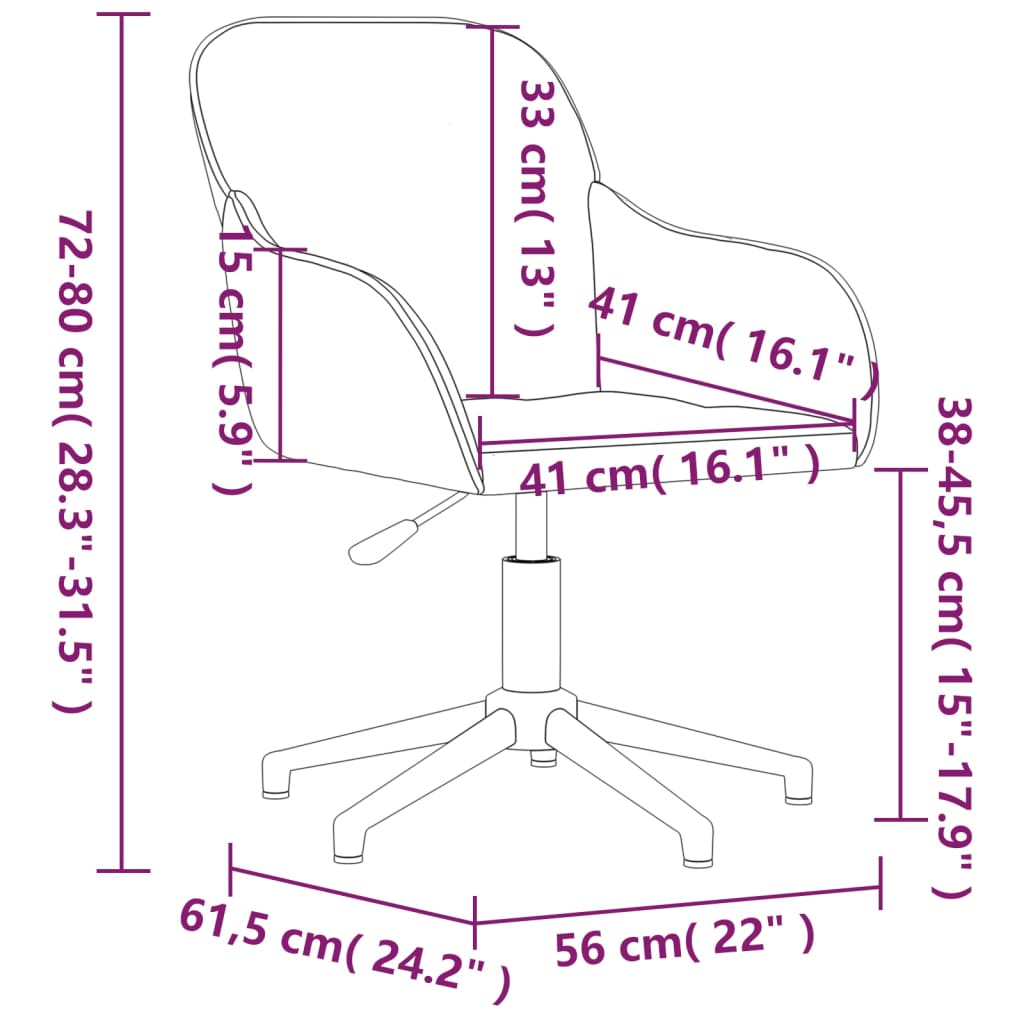 Sedia da Ufficio Girevole Marrone in Velluto cod 11057