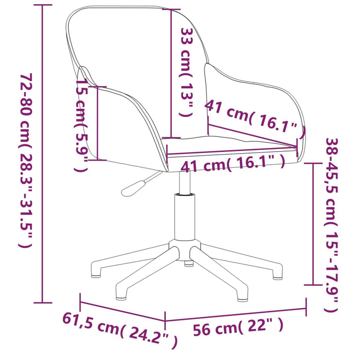 Sedia da Ufficio Girevole Marrone in Velluto cod 11057