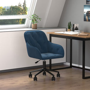 Sedia Girevole da Ufficio Blu in Vellutocod mxl 71400