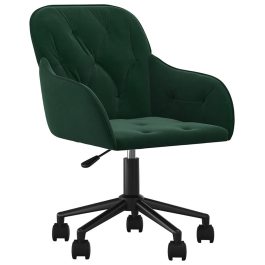 Sedia da Ufficio Girevole Verde Scuro in Vellutocod mxl 119367