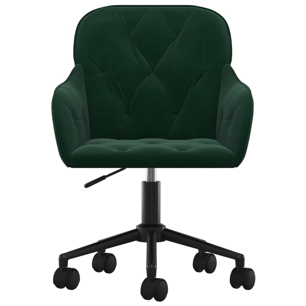 Sedia da Ufficio Girevole Verde Scuro in Vellutocod mxl 119367