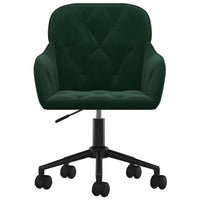 Sedia da Ufficio Girevole Verde Scuro in Vellutocod mxl 119367