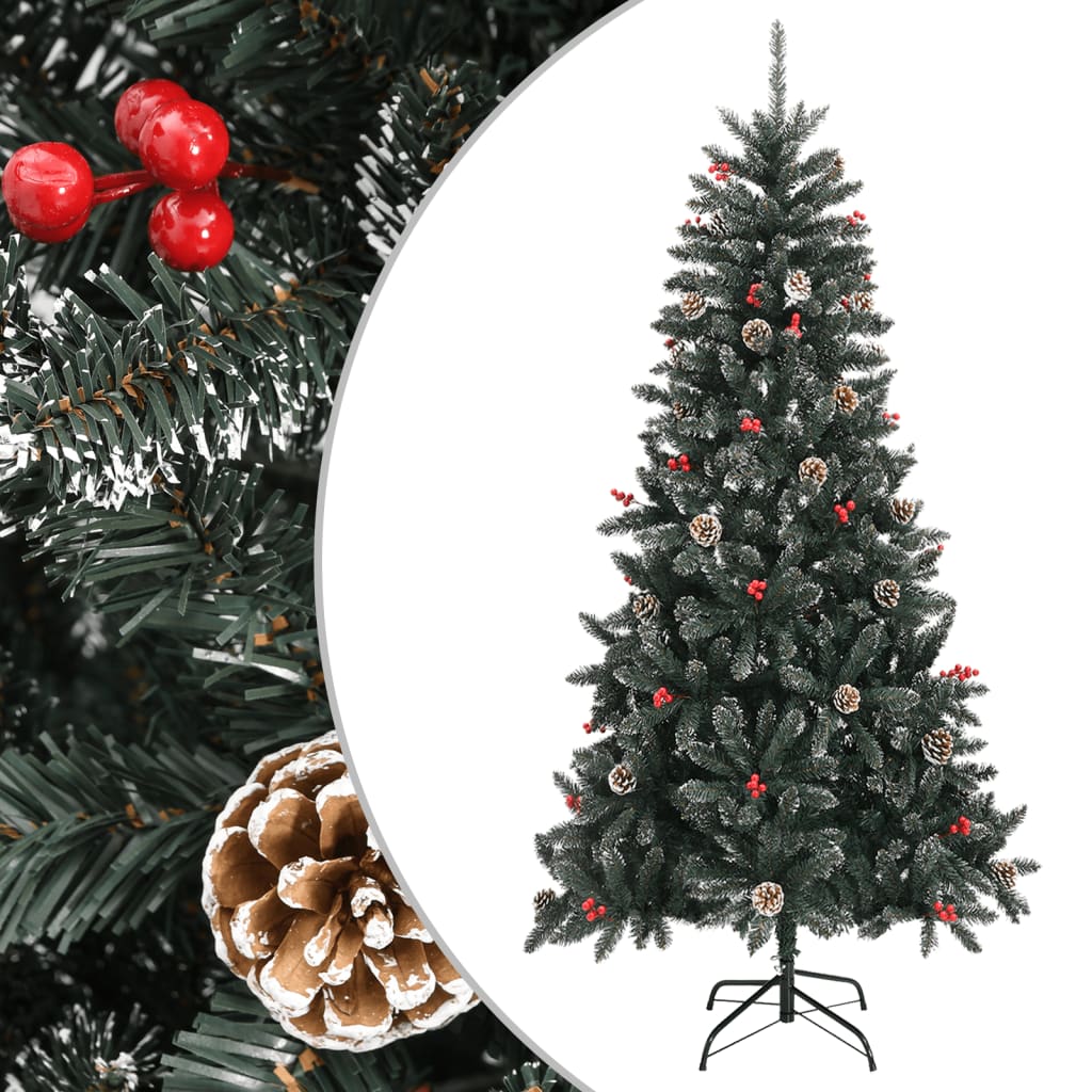 Albero di Natale Artificiale con Base Verde 210 cm PVC 345181