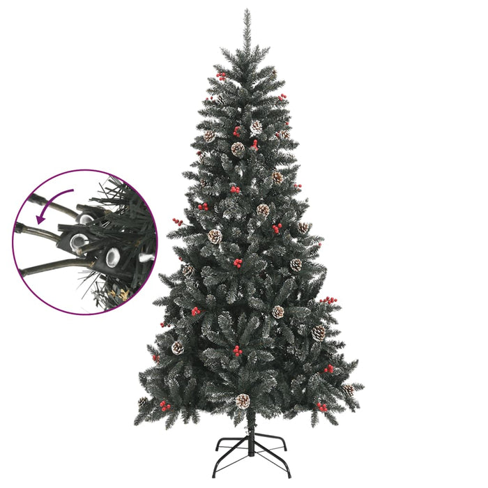 Albero di Natale Artificiale con Base Verde 210 cm PVC 345181