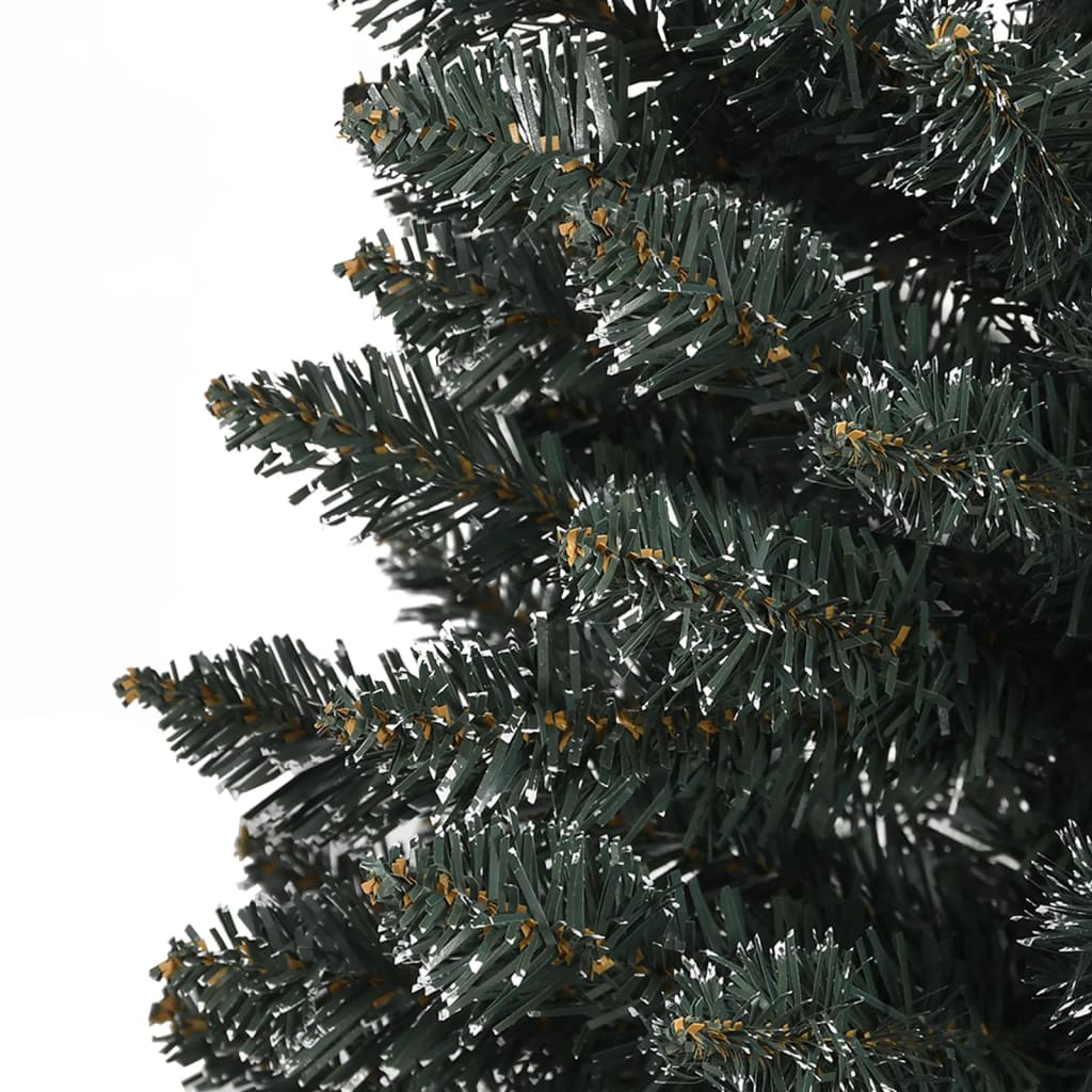 Albero di Natale Artificiale Sottile con Base Verde 240 cm PVC 345187