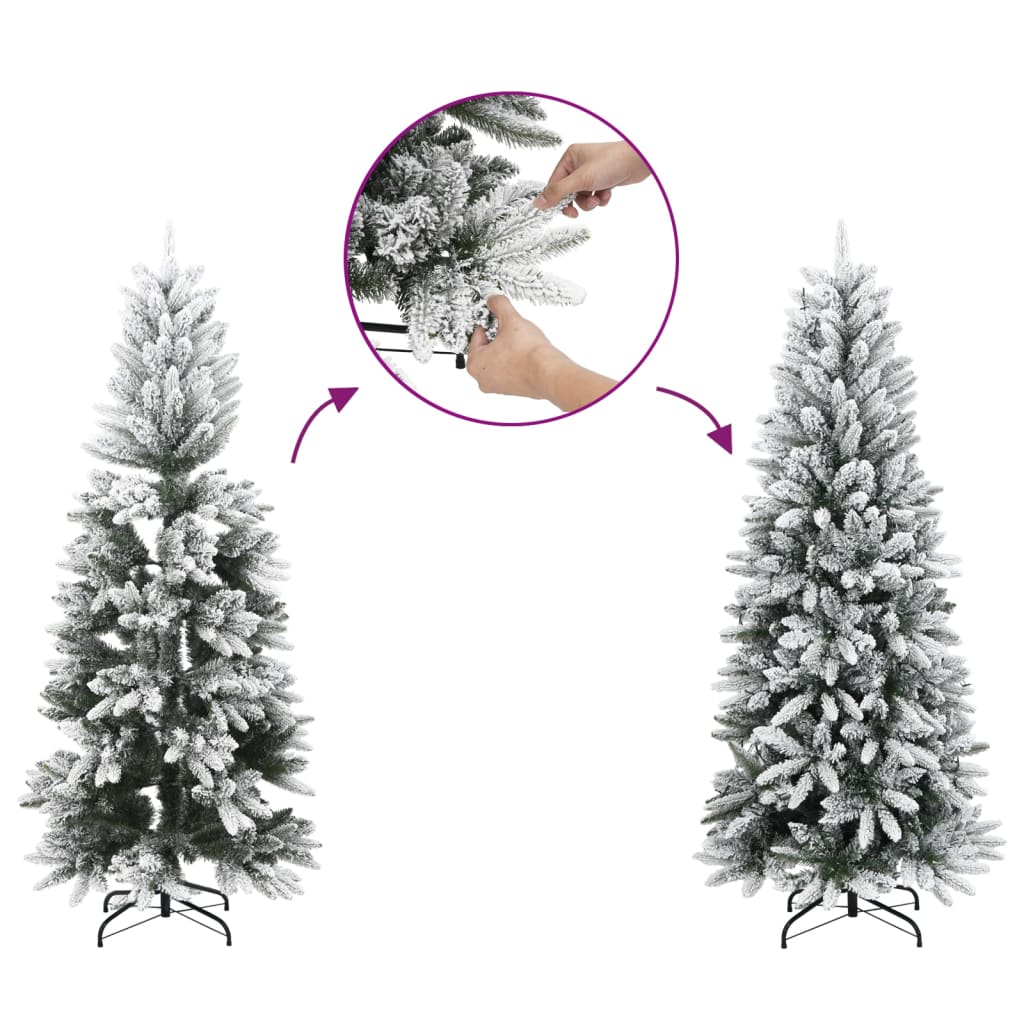 Albero di Natale Artificiale con Neve Floccata 210 cm PVC e PE 345191