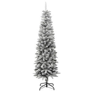 Albero Natale Artificiale Sottile Neve Floccata 180cm PVC e PE cod mxl 15824