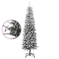 Albero Natale Artificiale Sottile Neve Floccata 180cm PVC e PE cod mxl 15824