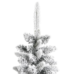 Albero Natale Artificiale Sottile Neve Floccata 180cm PVC e PE cod mxl 15824