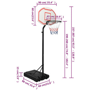 Supporto per Pallacanestro Bianco 237-307 cm Polietilene 93652