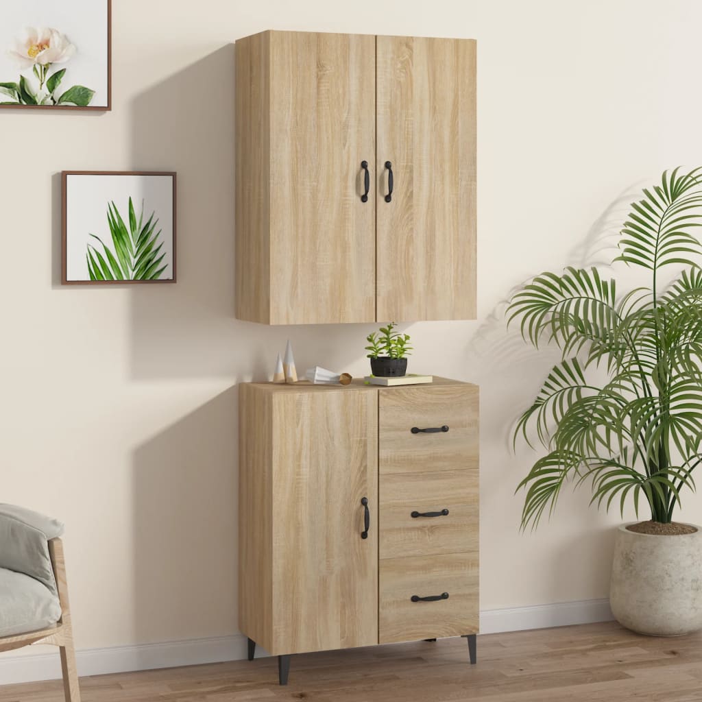 Credenza Rovere Sonoma 69,5x34x180 cm in Legno Multistrato