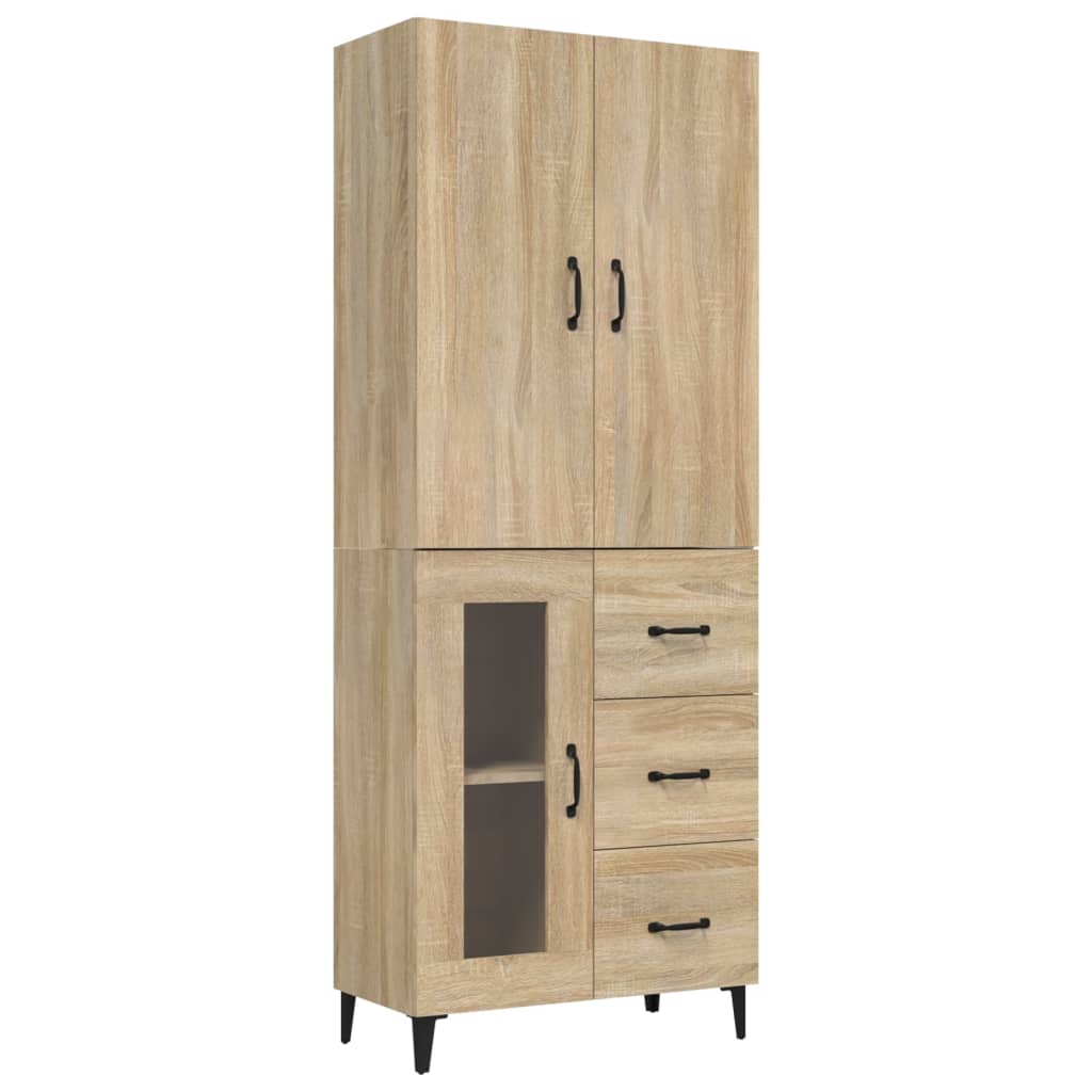 Credenza Rovere Sonoma 69,5x34x180 cm in Legno Multistrato