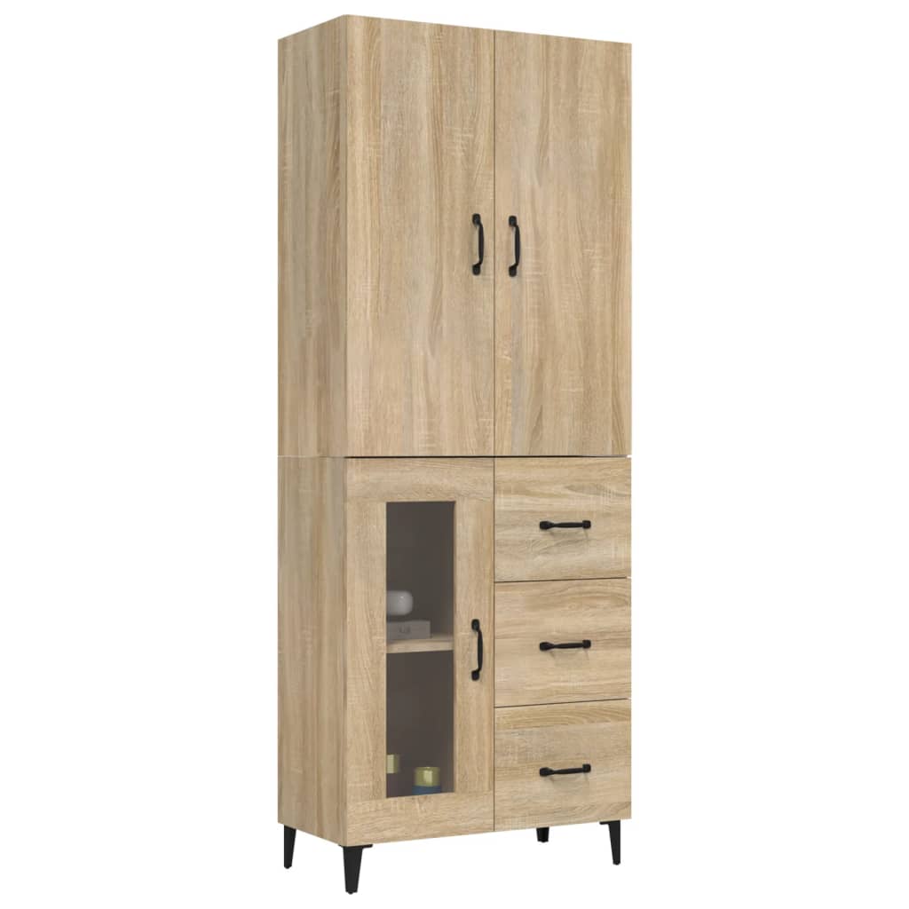 Credenza Rovere Sonoma 69,5x34x180 cm in Legno Multistrato