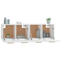 Mobili Parete 2 pz Bianco 60x36,5x35 cm Legno Multistrato