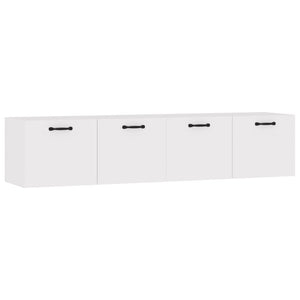 Mobili Parete 2 pz Bianco Lucido 60x36,5x35cm Legno Multistrato cod mxl 35544