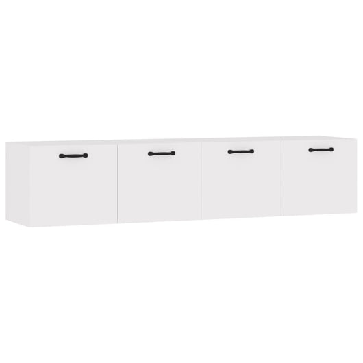 Mobili Parete 2 pz Bianco Lucido 60x36,5x35cm Legno Multistrato cod mxl 35544