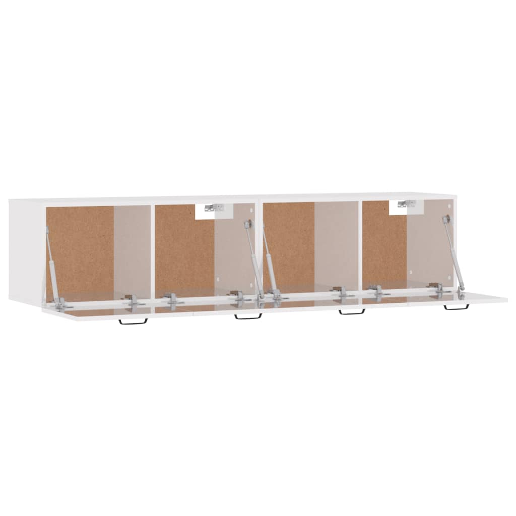 Mobili Parete 2 pz Bianco Lucido 60x36,5x35cm Legno Multistrato cod mxl 35544