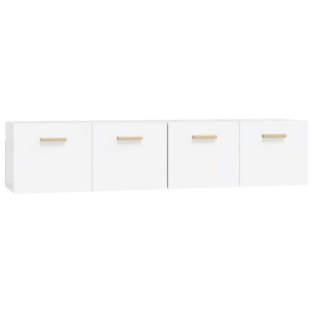 Mobili Parete 2 pz Bianco Lucido 80x35x36,5cm Legno Multistrato