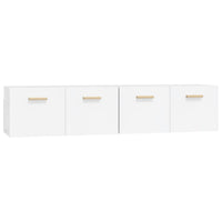 Mobili Parete 2 pz Bianco Lucido 80x35x36,5cm Legno Multistrato