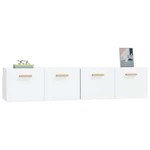 Mobili Parete 2 pz Bianco Lucido 80x35x36,5cm Legno Multistrato