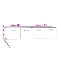 Mobili Parete 2 pz Bianco Lucido 80x35x36,5cm Legno Multistrato