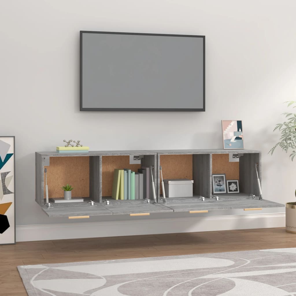 Mobili Parete 2 pz Grigio Sonoma 80x35x36,5cm Legno Multistrato