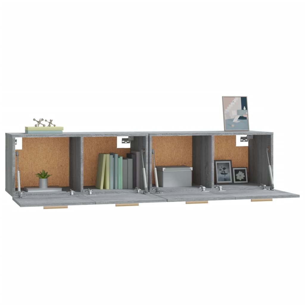 Mobili Parete 2 pz Grigio Sonoma 80x35x36,5cm Legno Multistrato