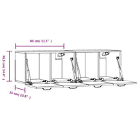 Mobili Parete 2 pz Neri 80x35x36,5 cm in Legno Multistrato 3115653