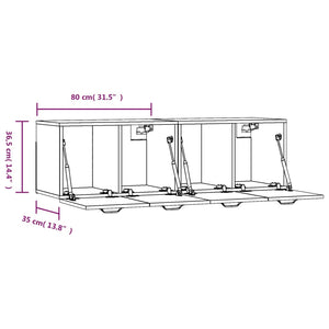 Mobili Parete 2 pz Neri 80x35x36,5 cm in Legno Multistrato 3115653