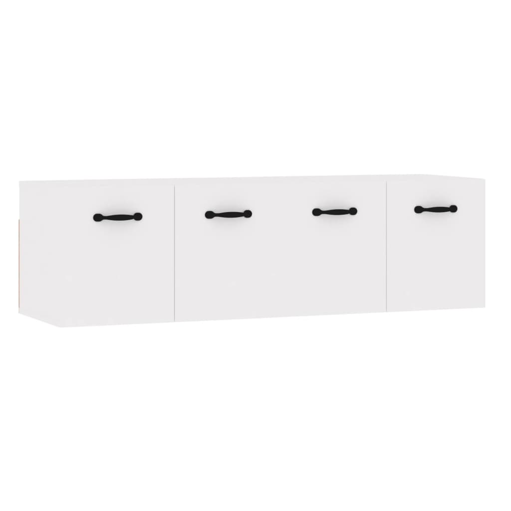 Mobili Parete 2 pz Bianco Lucido 80x36,5x35cm Legno Multistrato