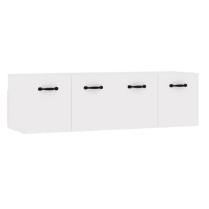 Mobili Parete 2 pz Bianco Lucido 80x36,5x35cm Legno Multistrato cod 11118