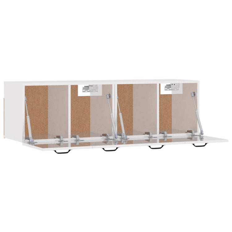 Mobili Parete 2 pz Bianco Lucido 80x36,5x35cm Legno Multistrato