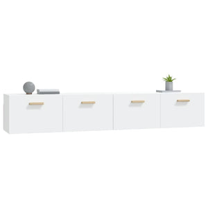 Mobili Parete 2pz Bianco 100x36,5x35 cm in Legno Multistrato