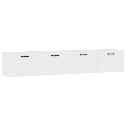 Mobili Parete 2 pz Bianco 100x36,5x35 cm in Legno Multistrato