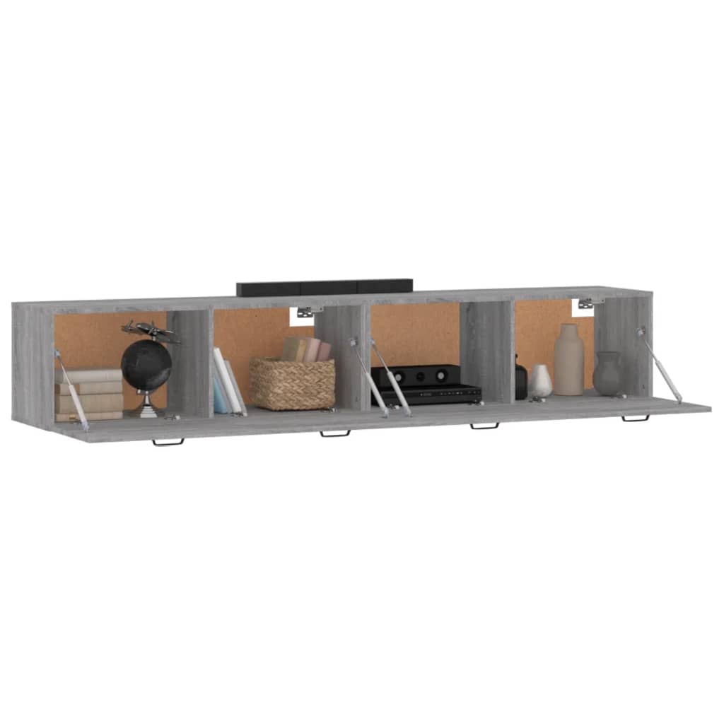 Mobili Parete 2 pz Grigio Sonoma 100x36,5x35 cm in Multistrato cod mxl 38204