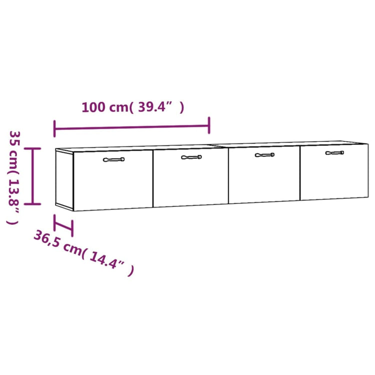 Mobili Parete 2 pz Rovere Marrone 100x36,5x35 cm in Multistrato cod mxl 32517