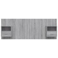 Testiera Letto con Comodini in Legno Multistrato Grigio Sonoma 3115698