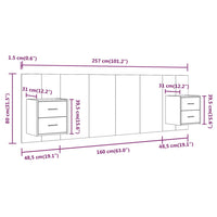 Testiera Letto con Comodini in Legno Multistrato Grigio Sonoma cod mxl 66567