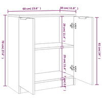 Credenze 2 pz Bianco Lucido 60x30x70 cm in Legno Multistrato cod mxl 14772