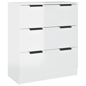 Credenze 3 pz Bianco Lucido in Legno Multistrato 3115784