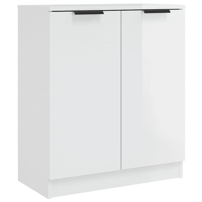 Credenze 3 pz Bianco Lucido in Legno Multistrato 3115784