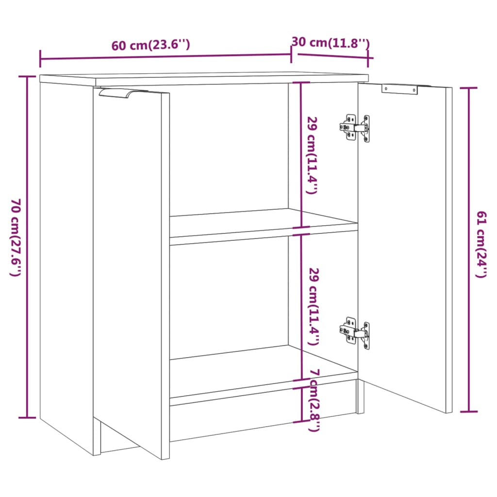 Credenze 3 pz Rovere Marrone in Legno Multistrato cod mxl 11611