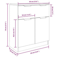 Credenze 3 pz Nere in Legno Multistrato 3115797