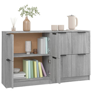 Credenze 2 pz Grigio Sonoma 60x30x70 cm in Legno Multistrato