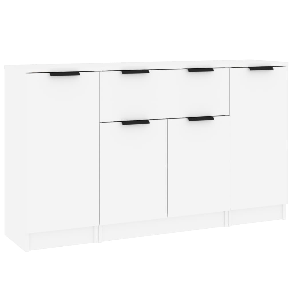 Credenze 3 pz Bianco in Legno Multistrato cod mxl 16888