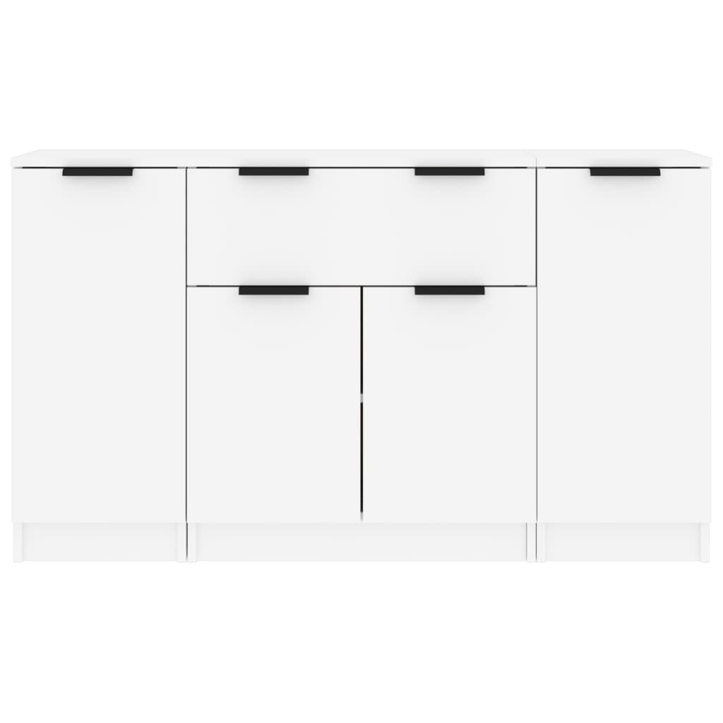 Credenze 3 pz Bianco in Legno Multistrato cod mxl 16888