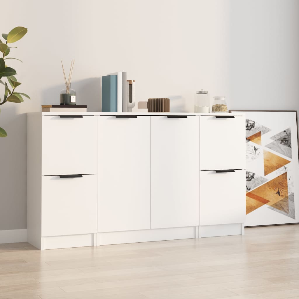 Credenze 3 pz Bianco in Legno Multistratocod mxl 101609