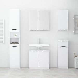 Set di Mobili da Bagno 5 pz Bianco in Legno Multistrato 3115852